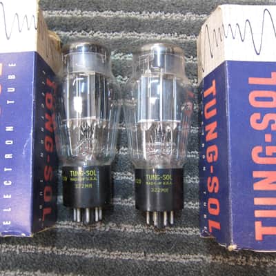 Pair NOS Tungsol 6520 Triode Power Tubes, 1960s, Matching Batch Numbers, Military Spec, Matching Balanced New Test Results,Superb, USA 1960s image 1