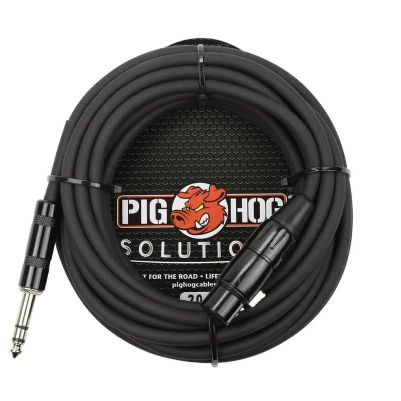 Pig Hog Solutions - 20FT TRS(M)-XLR(F) Balanced Cable, Connect Microphone or Mixer Output to 1/4" image 1