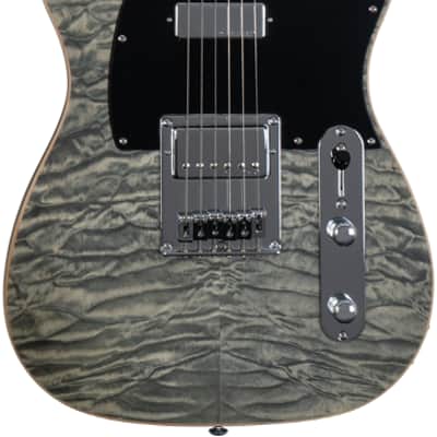 Michael Kelly 1955 Great 8 Boutique Mod, Black Wash, Quilt Maple Top, Swamp Ash Body image 1
