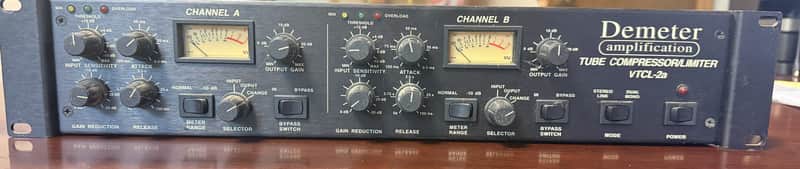 Demeter VTCL-2a discrete stereo tube compressor limiter original vintage USA image 1