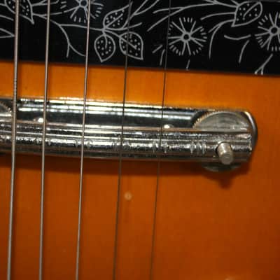 Vintage 1960's TEISCO Del-Ray ET-200 Tulip Sunburst Electric Guitar With Gig Bag image 6