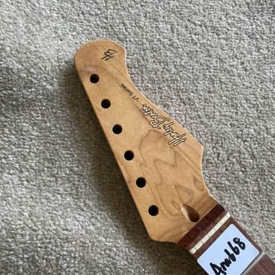Harley Benton Dark Roasted Maple Wood Strat Style Guitar Neck, Rosewood 22 Frets Fingerboard image 2
