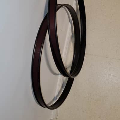 2PC Burgundy Bass Drum Hoops 2 Piece Set - Metal Ultra Clean A+ image 4
