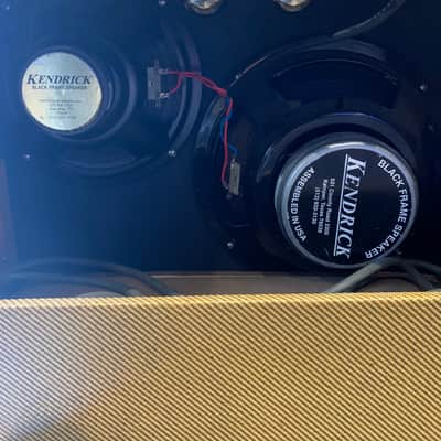 Kendrick CUSTOM ORDER 1x10”/1x12” Black Gold Harp Amp - Tweed image 7