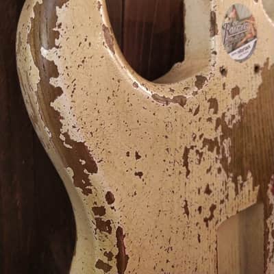 #202603 :: Baldman's Stratocaster (open) body in Aged Olympic White over Metallic Wine Red : Vintage image 10