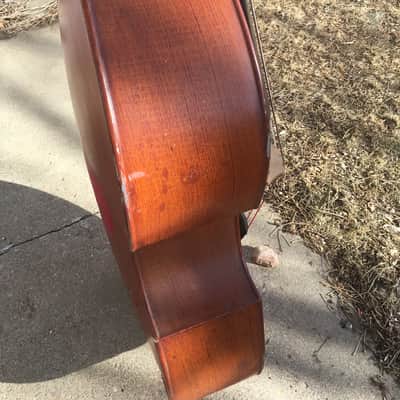 Alcoa ALUMINUM upright bass 1930s Faux wood finish image 3