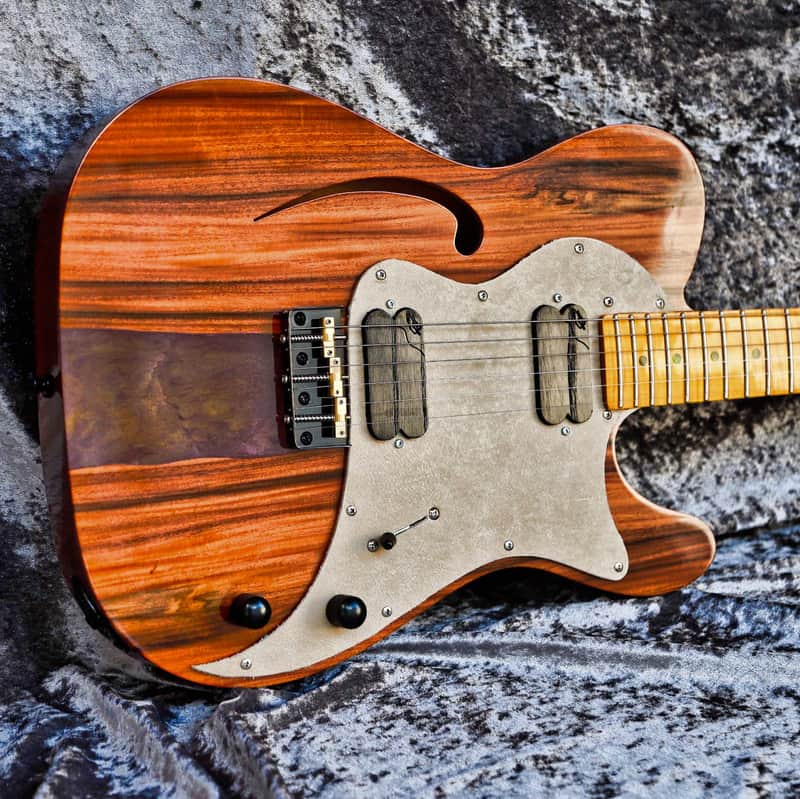 GB Liuteria Traditional Tele semi hollow rosewood and purple resin image 1