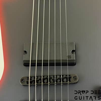 ESP LTD EXL-7 Baritone Black Metal 7-String Electric Guitar - Black Red Burst Satin image 6