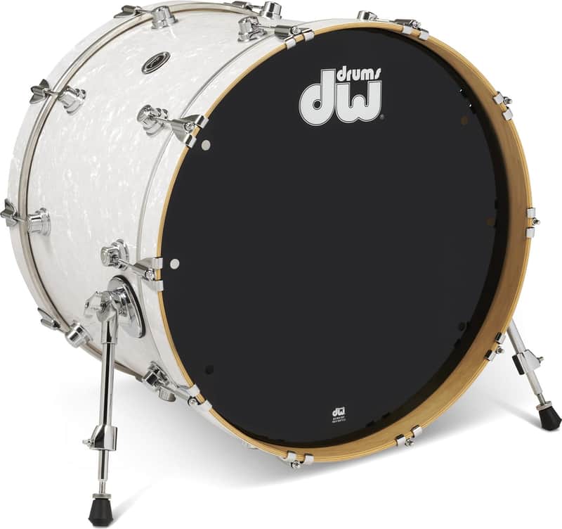 DW DWe Bass Drum - 16 inches x 22 inches White Marine Pearl FinishPly image 1