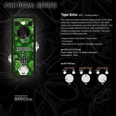 ARTEC MTE TAPE ECHO DELAY MINI STOMP VINTAGE TONAL RESPONSE TRUE BYPASS NEW 2014 image 2