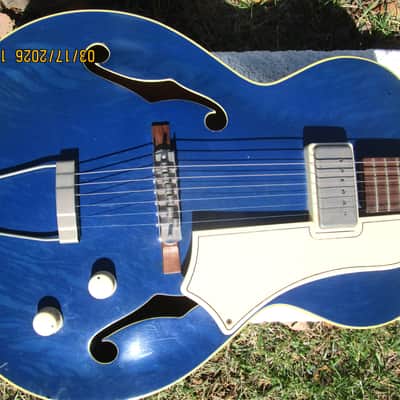 National Archtop Electric Guitar, 1956, Blue Finish, Kluson Tuners.SSC, image 10
