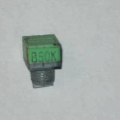 FIVE broken (for parts - AS IS/ FINAL SALE) Boss / Alpha & Alps  potentiometers (various values) 1990s - 2010s - 3 green, 2 teal, 4 are square, 1 is rectangle (stacked) values are in the description (NO: pedals/other items) image 14