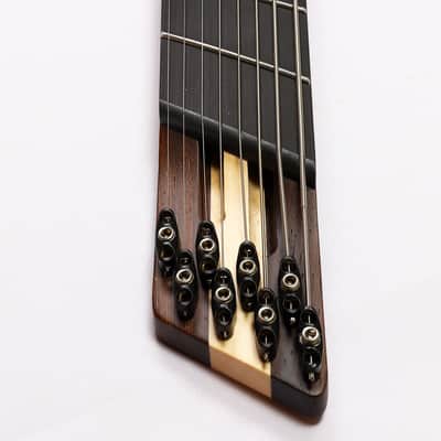 Agile 8 String Multi-Scale Fan Fret Chiral Nirvana 82528 RL MOD SS Flat Black Headless Electric Guitar image 5