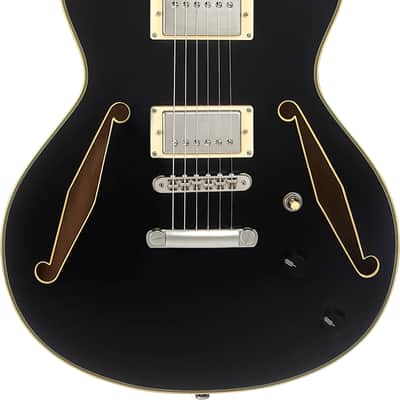 D'Angelico Excel Mini DC Tour Semi-hollowbody Electric Guitar - Solid Black Finish image 4
