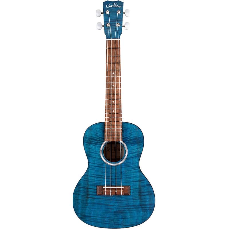 Cordoba 15CFM Flamed Mahogany Concert Ukulele Regular Sapphire Blue image 1