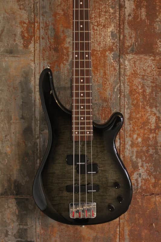 Fernandes Japan FRB-40 Revolver 4 String Bass, Trans Black Burst