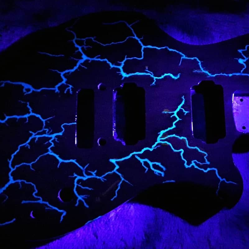 Warmoth  Z Body Only Magenta With Aqua Glow In The Dark Resin. (Body Only image 1