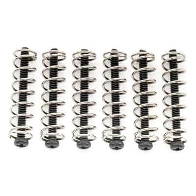 48x1.1 Inch Stainless Steel Humbucker Pickup Mounting Screws and Steel Springs Set for Electric Guitar, Black (Set of 6) image 1