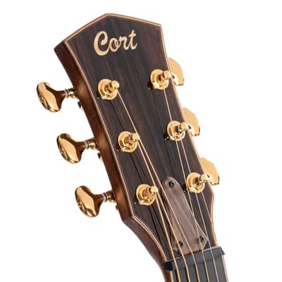 Cort MODERNBLACK Modern Concert Body Venetian Cutaway Solid European Sitka Spruce Top Walnut Reinforced Mahogany Neck 6-String Acoustic-Electric Guitar w/Hard Case image 10