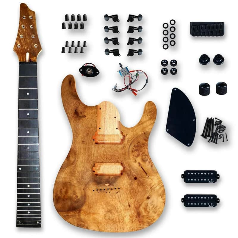 8-String DIY Electric Guitar Kit - Poplar & Okoume image 1