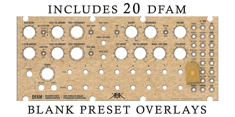 Moog DFAM Blank Patch / Preset Overlay Set ( Pack of 20 ) image 1