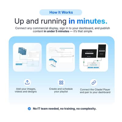 Citadel Digital Signage Display Board and Menu for Business with Offline Playback, Built-in Apps, 4K HDMI and Easy Set Up in Less Than 5 Minutes image 9