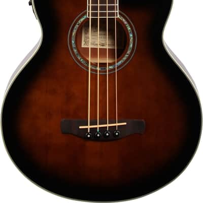 Ibanez AEB10E 4-String Acoustic-Electric Bass Guitar, Spruce Top, Dark Violin Sunburst image 2