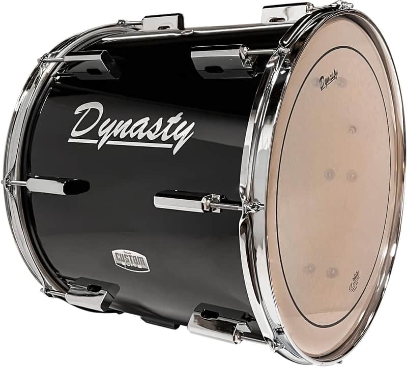 Dynasty Traditional Marching Tenor Drum - 12 inches x 14 inches  Black image 1