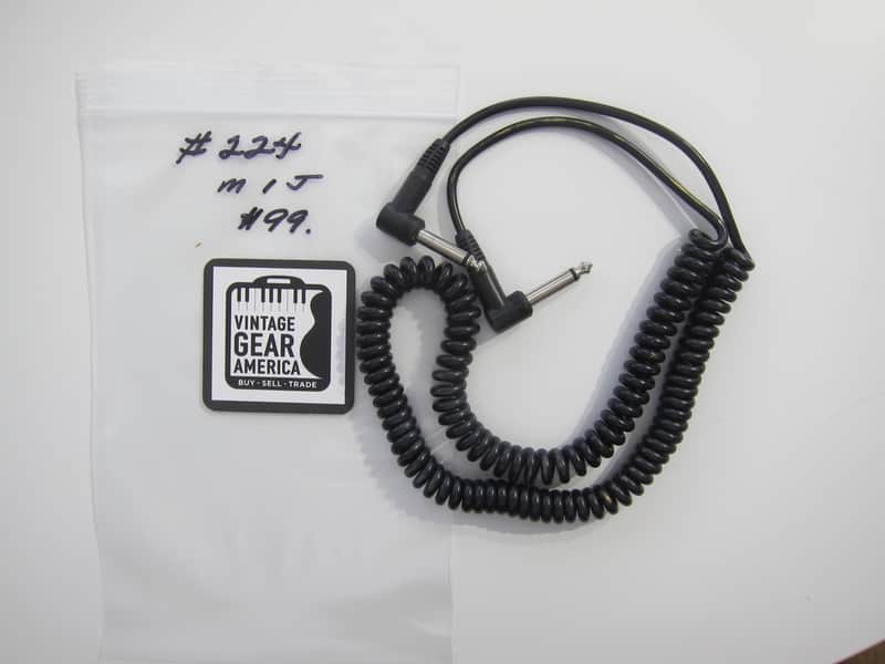 Teisco Del Rey Curly or Coil Cord Guitar Cable MIJ Authentic Vintage Accessory Case Candy Circa-1960s-1970s-Black image 1