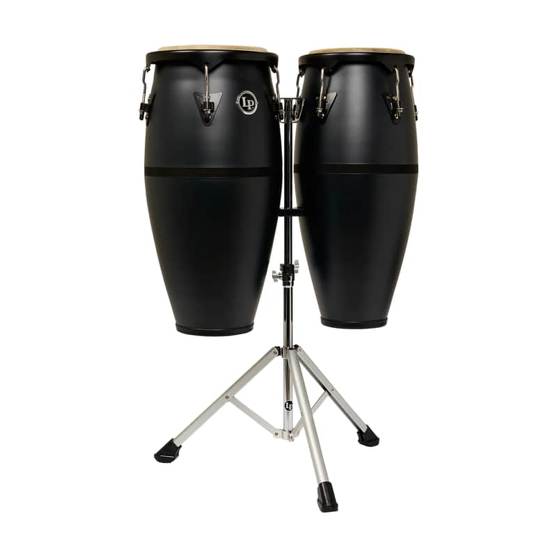 Latin Percussion 10"/11" Discovery II Conga Set w/ Aluminum Stand - Onyx image 1