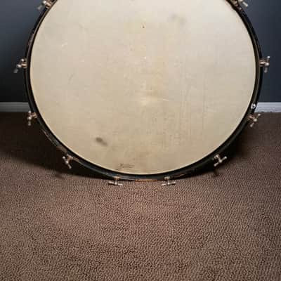 Early 1920s Ludwig  Marching Bass Drum 14x28 in Blue and Gold Duco image 12