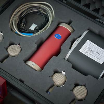 Extremely Rare Vintage Blue Bottle Tube Condenser Microphone Set image 3