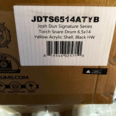 SJC Drums 14" x 6.5" Josh Dun Signature Series Torch Acrylic Snare Drum - Yellow w/ Black Hardware image 8