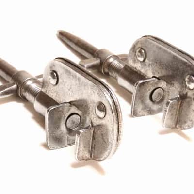 Leedy Bass Drum Spurs, Nickel Plated, Traps Era - 1913 / INSPECTED & TESTED image 8