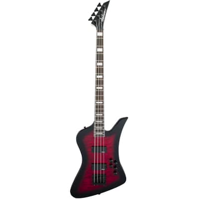 Jackson JS Series Kelly Bird Bass JS3Q AM Transparent Red Burst - 4-String Electric Bass image 1