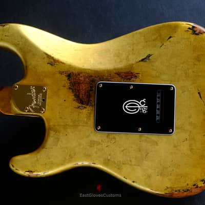 Fender American FSR Deluxe Stratocaster 24k Pure Gold Leaf ‘69 Custom Shop Abigail Ybarra pups Relic image 12
