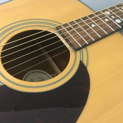 Vintage Fender Dreadnought Acoustic Guitar Spruce Top 1990s Natural Satin Players Campfire Guitar image 16