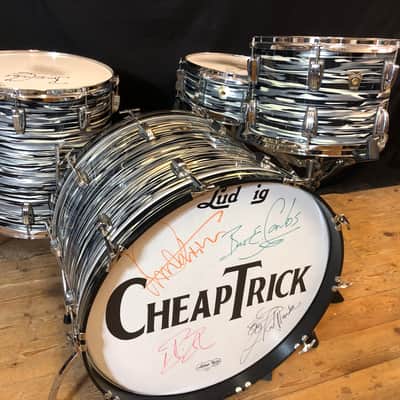 Bun E. Carlos’s Cheap Trick Signed, Sgt. Pepper, Ludwig, Zildjian 2007 Black Oyster Maple Classic. image 1