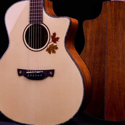 Crafter AL G-MAHO CE Anniversary MAHO Series Grand Auditorium Cutaway Autums Leaves Inlay Design Solid Spruce Top Mahogany Neck 6-String Acoustic-Electric Guitar w/Gig Bag image 6