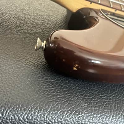 1975 Fender Mustang Bass & hard case - Transparent Walnut - Clean! image 18