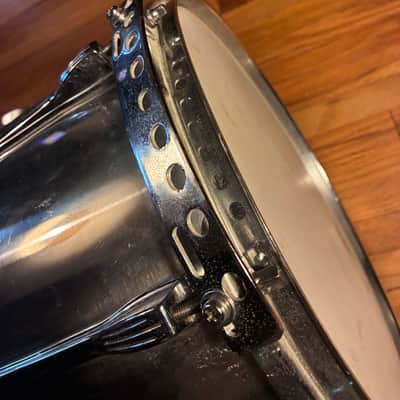 Ludwig 14x10 Stainless Steel Marching Snare Drum 1970s - Steel image 9