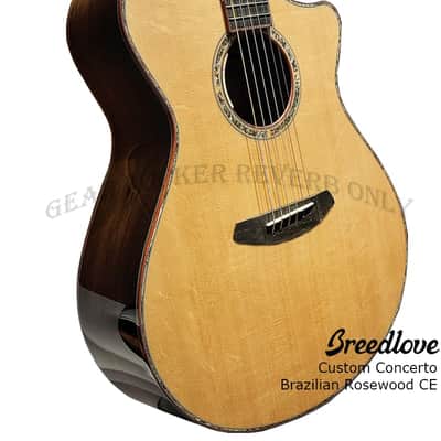 Breedlove Custom Shop Concerto Bearclaw Sitka Spruce & Brazilian rosewood acoustic electric guitar #28629 image 5