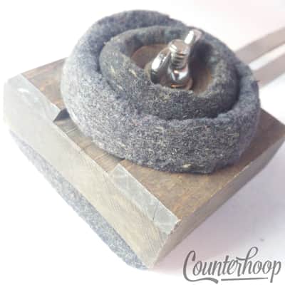 *Ludwig Clamp-On Bass Drum Hoop Slider Mount+Cymbal Felt Wood Holder Vintage 30s image 4