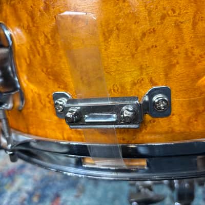 Unkown- 5.5x15" Birdseye Maple 8-Lug Snare Drum, Natural Amber image 6