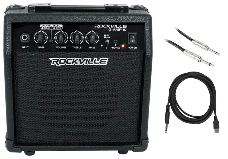 Rockville G-AMP 10 Watt Guitar Amplifier+Guitar USB A Interface Recording Cable image 1