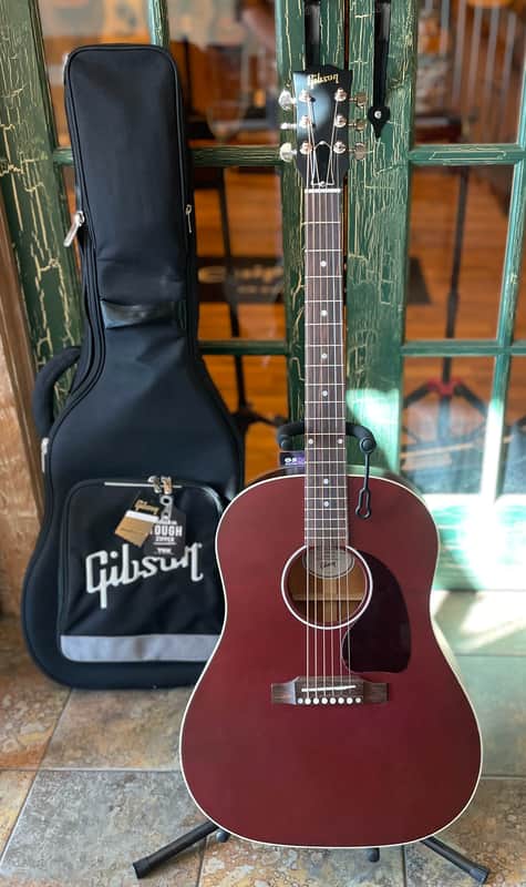 Gibson J-45 Special Acoustic Electric Guitar in Satin Wine Red w/ Gibson Case image 1