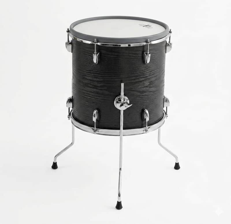 HXM 14” X 14” Mesh BLACK WOOD Floor Tom for Roland Alesis Lemon Kit VAD image 1