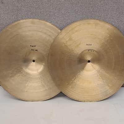 Vintage 15" Pasha UFIP Italy Hi-Hat Cymbals 770g-801g image 7