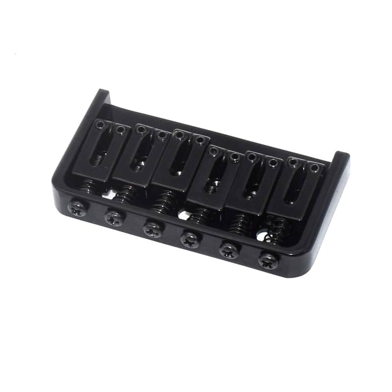 KD By AxLabs 6-String Hardtail Bridge - String-Through-Body, 3-Screw Mount - Black image 1