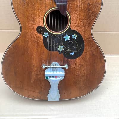 Unknown Vintage antique acoustic guitar solid wood image 11